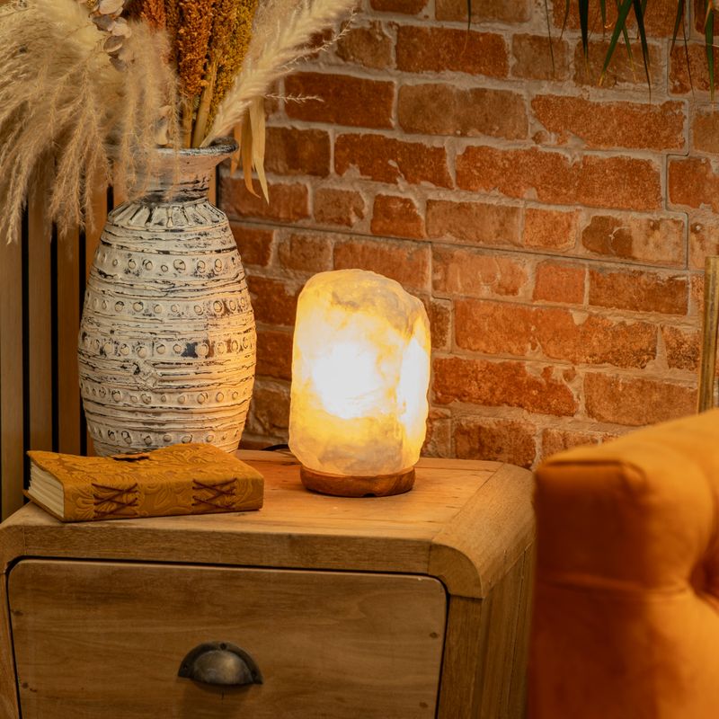 Lampe de sel Himalayan Crystal Rock - et base environ 3 à 5 kg