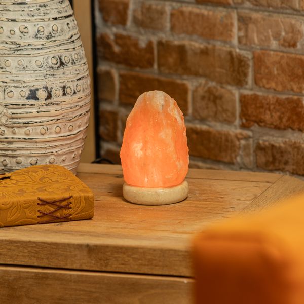 Lampe en cristal de Sel de l’Himalaya avec USB - 11.5 cm Multicolor
