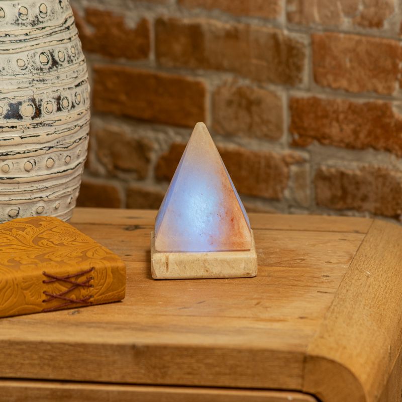 Lampe de sel USB pyramidale - 9 cm (multicolore)