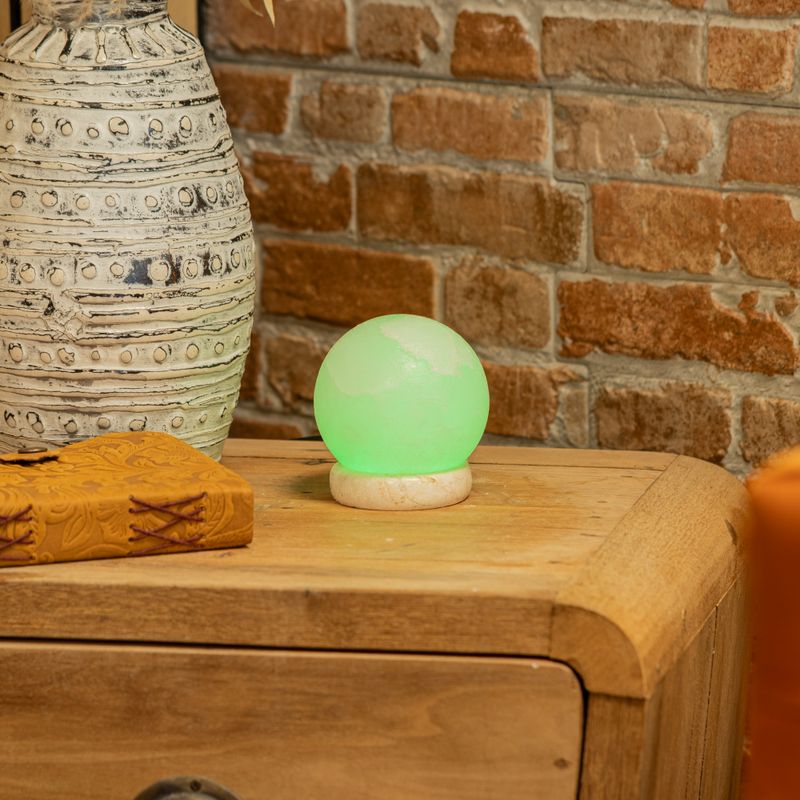 Lampe de sel USB boule blanche de qualité - 9 cm (multicolore)