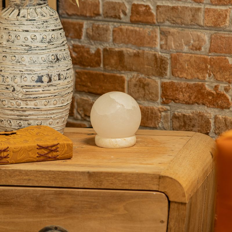 Lampe de sel USB boule blanche de qualité - 9 cm (multicolore)