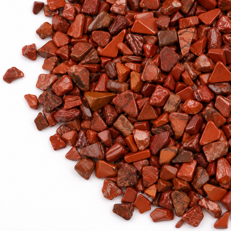 Éclats de pierre précieuse jaspe rouge en vrac - 1 kg
