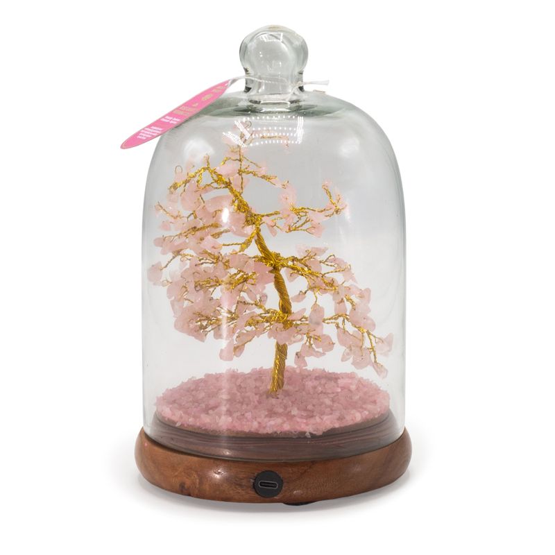 Dôme de jardin en pierres naturelles - Quartz Rose et lumières LED - 200 éclats de pierres