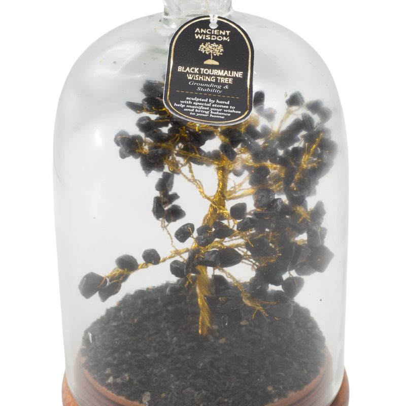 Dôme de jardin en pierres naturelles - Tourmaline noire et lumières LED - 200 éclats de pierre