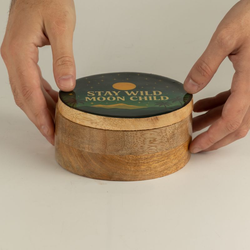 Boîte ronde émaillée - Stay Wild Moon Child