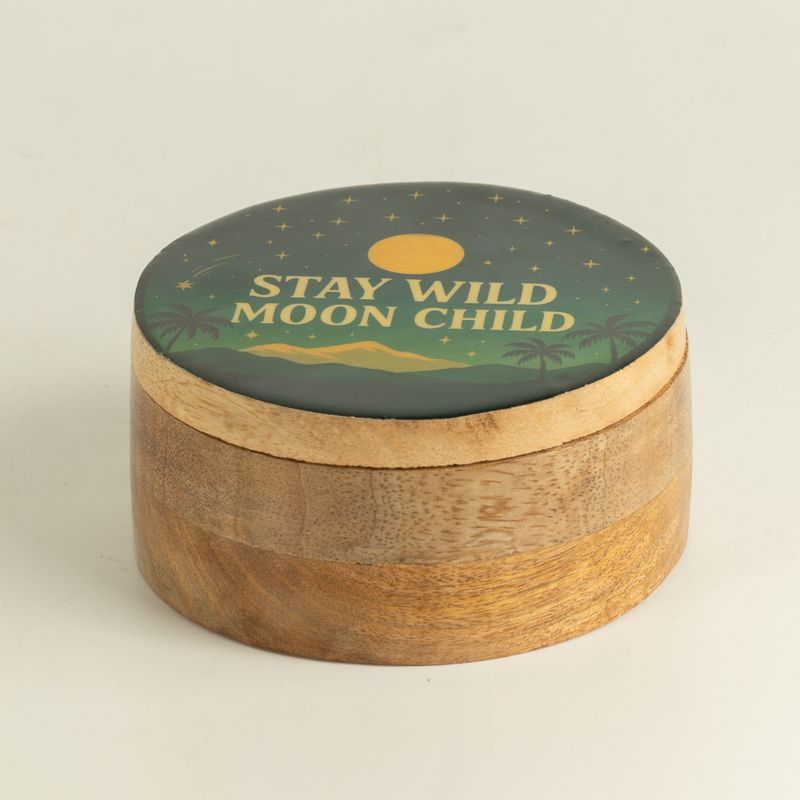 Boîte ronde émaillée - Stay Wild Moon Child