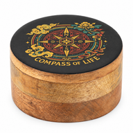 Boîte ronde émaillée - Boussole de vie