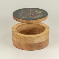 Boîte ronde émaillée - Boussole de vie