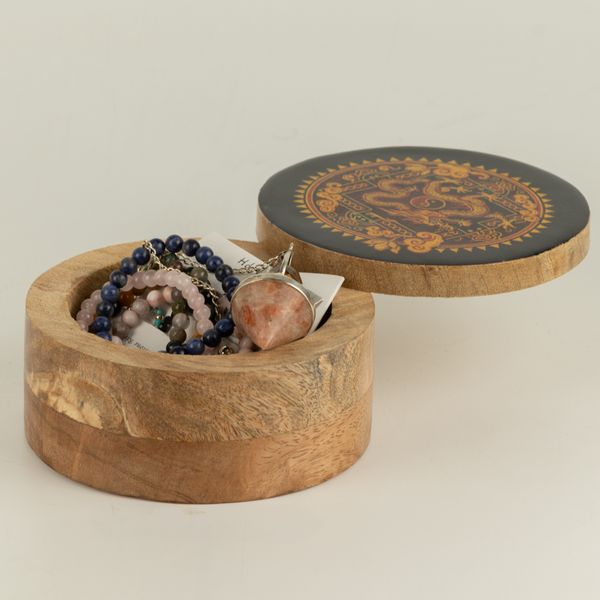 Boîte émaillée ronde – Dragon Yin Yang