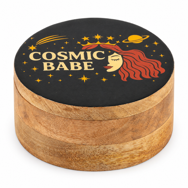 Boîte émaillée ronde – Bébé Cosmique