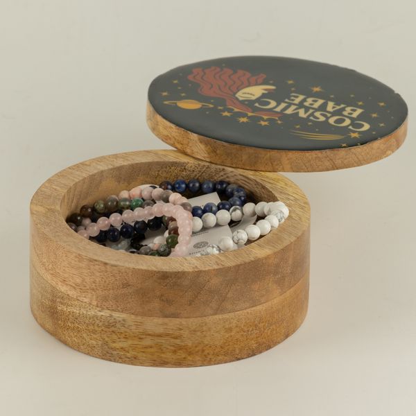 Boîte émaillée ronde – Bébé Cosmique