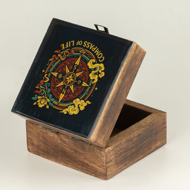 Petite boîte émaillée – Boussole de vie