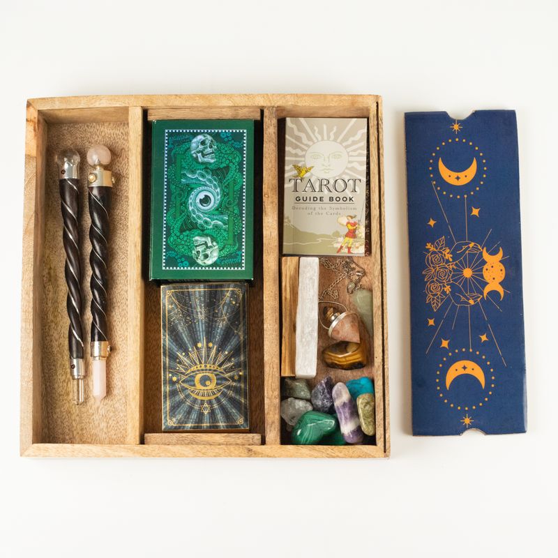 Plateau de Tarot Phases de la Lune Bleue avec support de cartes