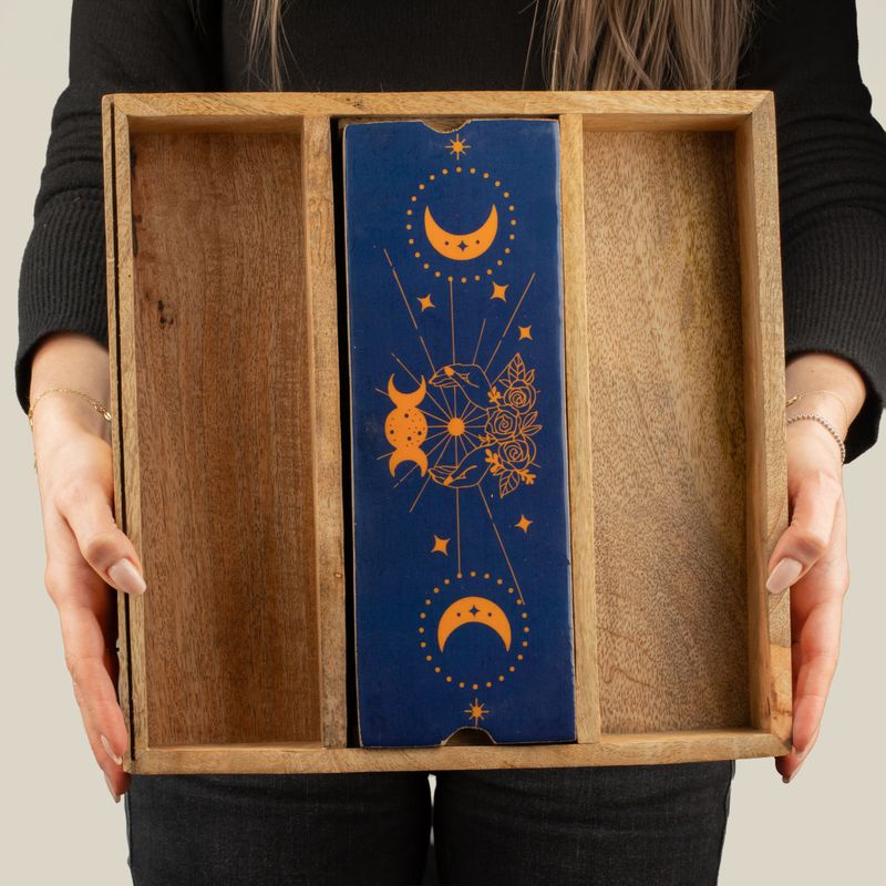 Plateau de Tarot Phases de la Lune Bleue avec support de cartes