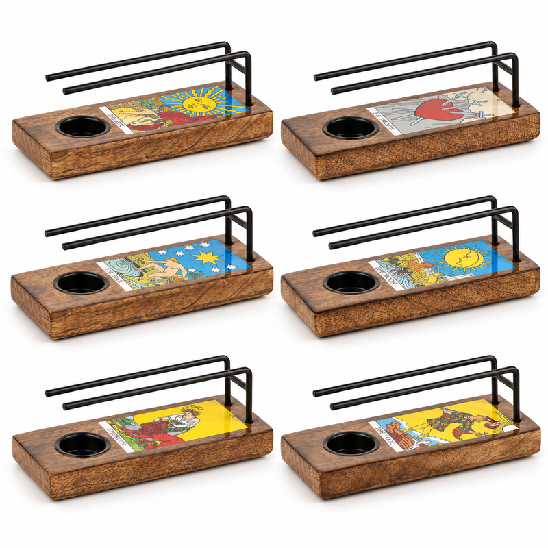 Pack de démarrage : Brûle-encens émaillé pour bâtons de sauge (4 designs × 6)