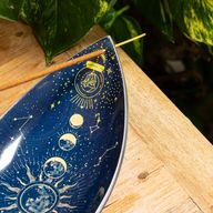 Brûle-encens en émail – Aluminium – Phases de la Lune Zodiaque