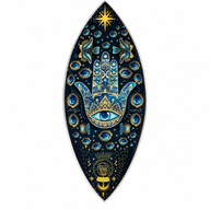 Brûle-encens en émail – Aluminium – Hamsa bleu