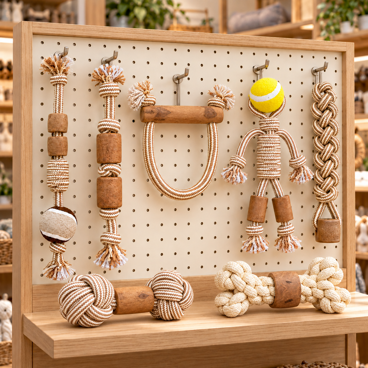 Jouets PAW Pour Chiens – Bois de caféier & Corde Tressée
