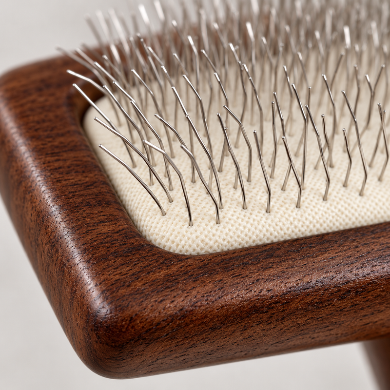 Outils de toilettage PAW – Peigne anti-nœuds moyen – Noyer