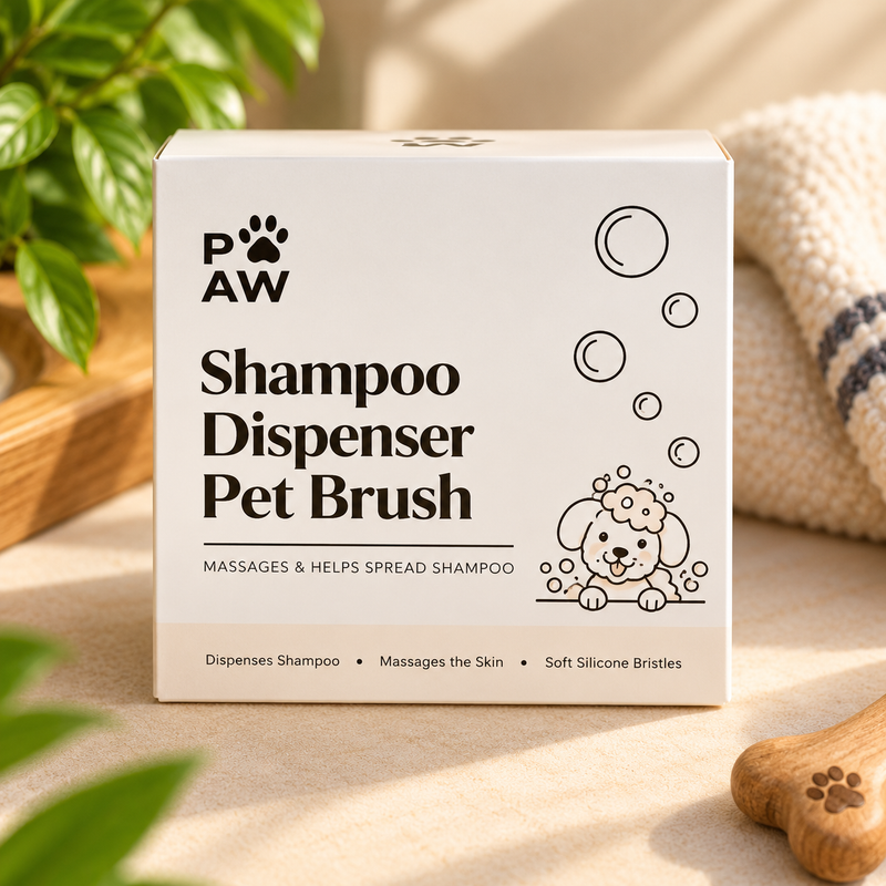 Accessoires de toilettage PAW – Shampoing & Brosse de massage – Picots en silicone