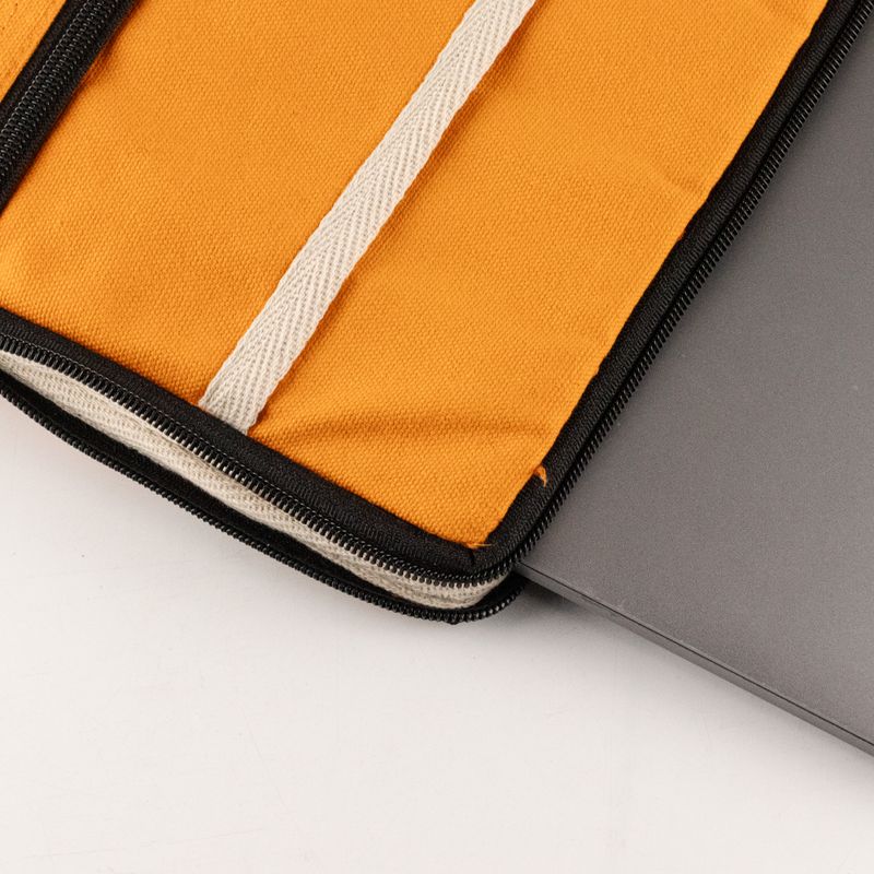 Pochette de voyage pour ordinateur portable en toile – Orange