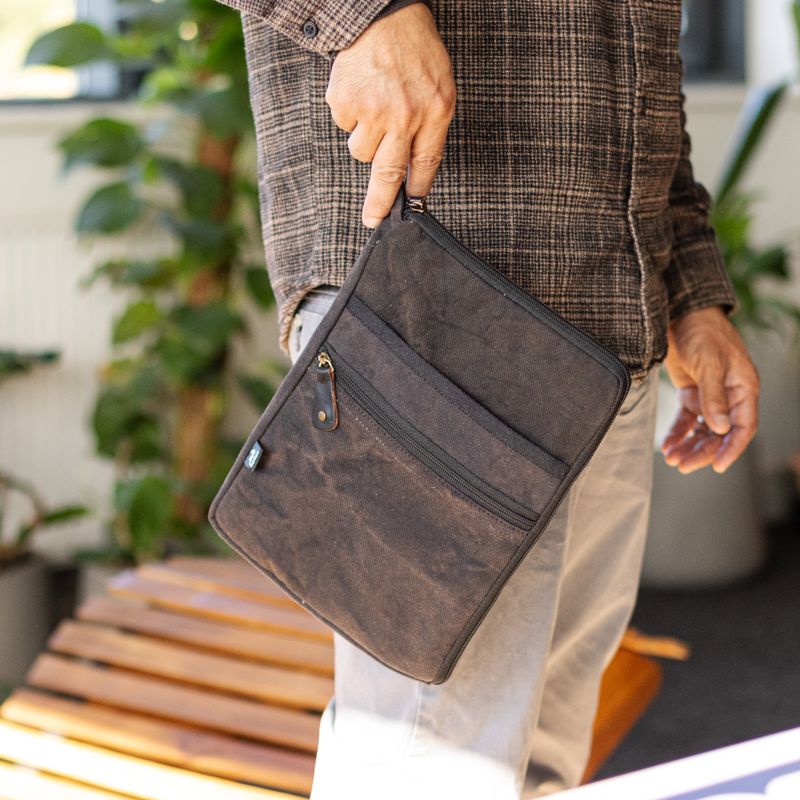 Pochette pour tablette délavée effet pierre – Anthracite