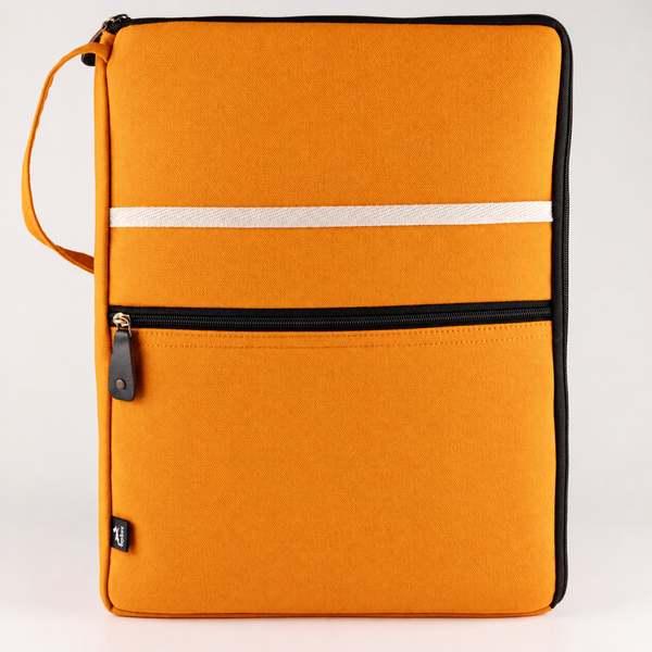 Grande pochette pour ordinateur portable en toile- Orange