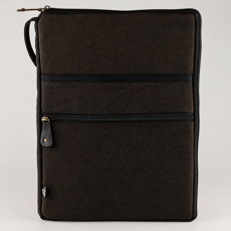 Grande pochette pour ordinateur portable délavée – Anthracite
