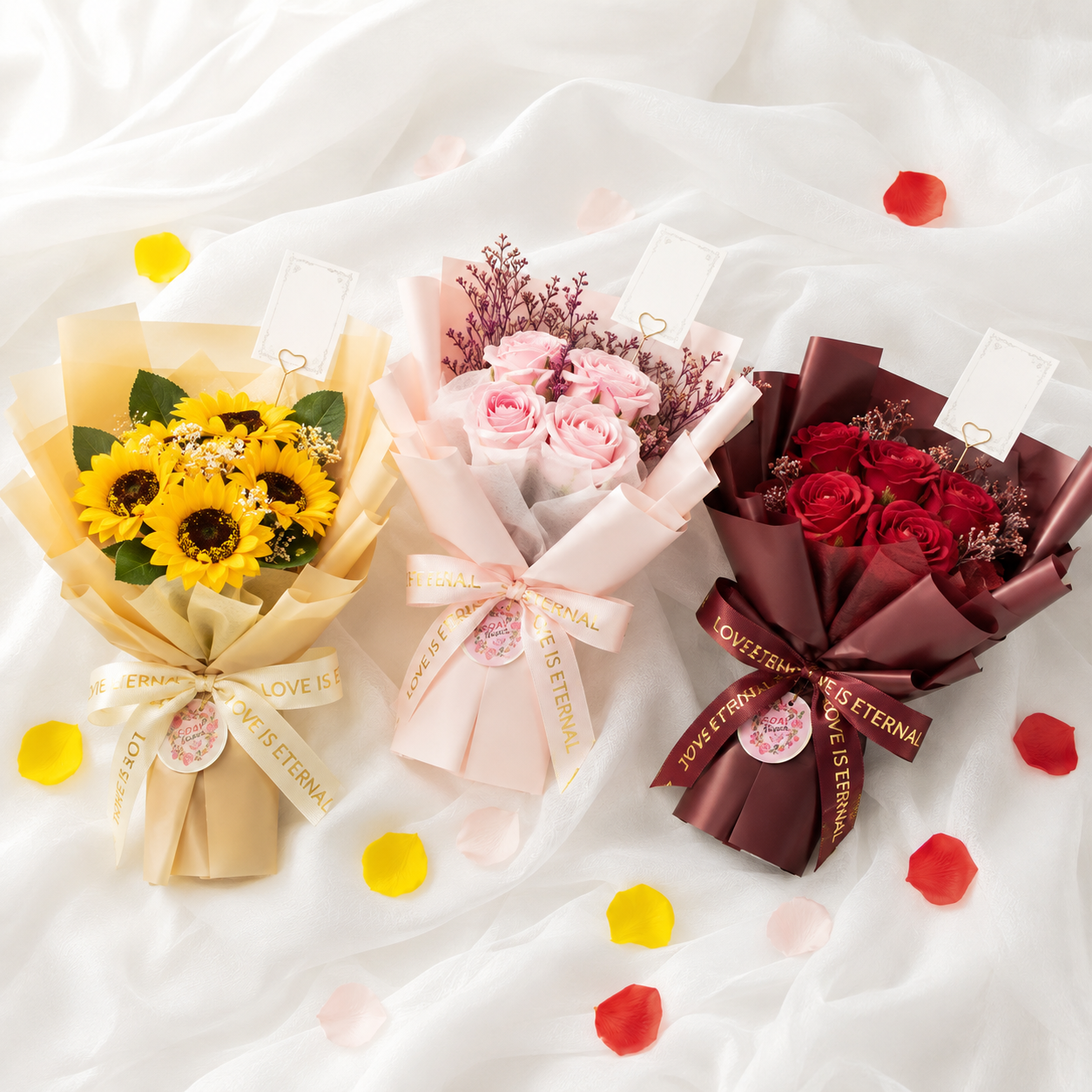 cadeau noël bouquets fleurs savon
