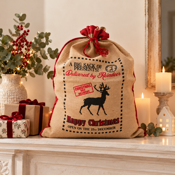 Sacs de Noël en Jute – Sacs à Cadeaux du Père Noël