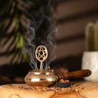 Encensoir avec manche en bois - Pentagramme