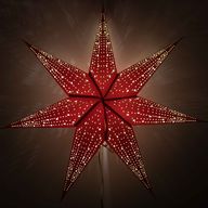 Lampe Étoile - Rouge Chance - Sept Branches - 60 cm
