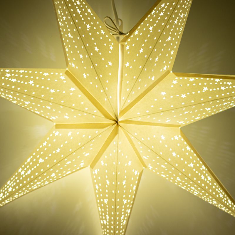 Étoile Lumineuse - Blanc Classique - Sept Branches - 60 cm