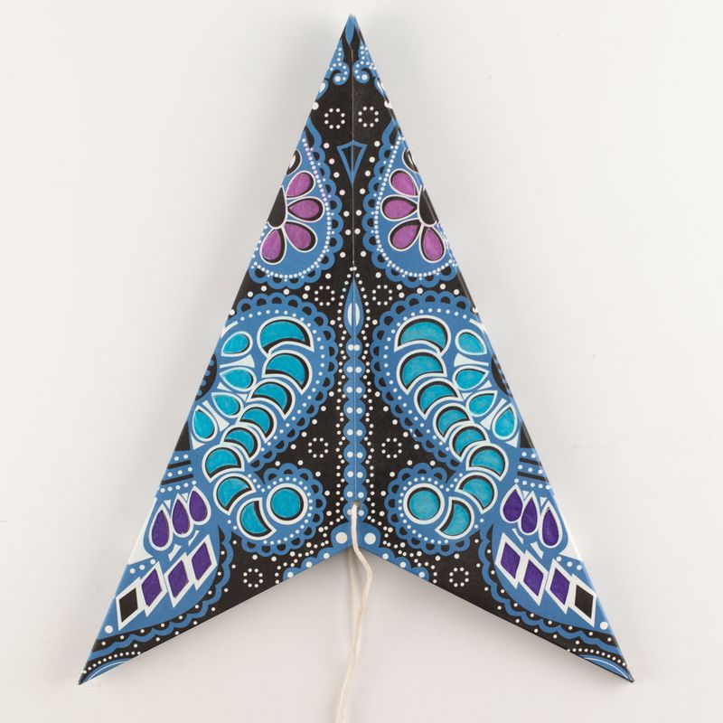 Lampe Étoile - Motif Paon Violet & Sarcelle à Cinq Branches - 60cm