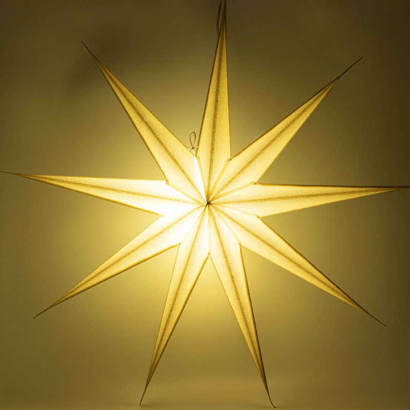 Étoile Lumineuse - Super Nova Champagne Pailletée Neuf Branches - 90cm