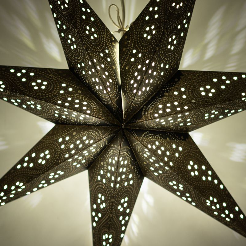 Lampe Étoile - Aurore Boréale Noire à Sept Branches - 60 cm