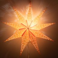 Lampe Étoile - Lumières Orange Neuf Branches - 45cm