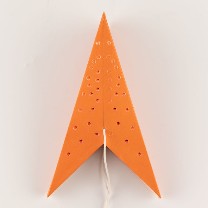 Lampe Étoile - Lumières Orange Neuf Branches - 45cm