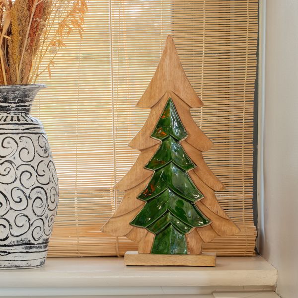 Grand sapin, décoration en bois 3D – 39,5x24x2,5 cm