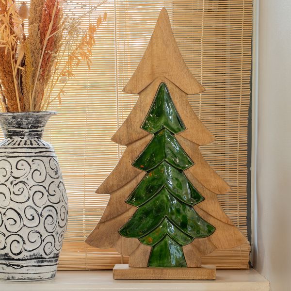 Très grand sapin, décoration en bois 3D – 50x30,5x2,5 cm