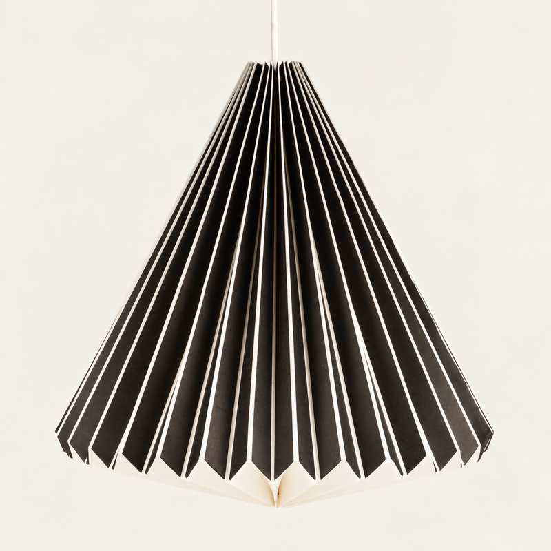 Abat-jour Conique en Papier à Motifs Géométriques Chauds