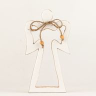 Ange Halo en Bois de Manguier Moyen - Émail Blanc