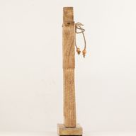 Grand Ange Halo en Bois de Manguier - Émail Blanc