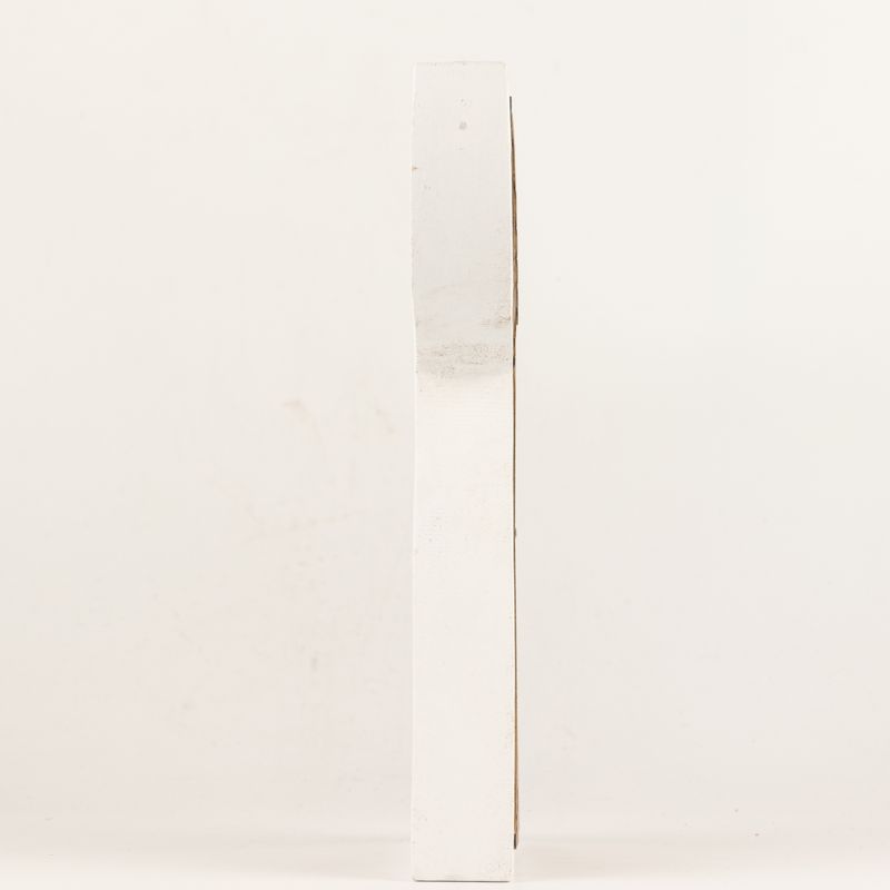 Ange en Bois de Manguier - Finition Blanchie avec Découpe Décorative en Fer - 22cm