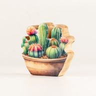 Plantes d'Intérieur en Bois - Mini Jardin de Cactus