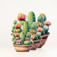 Plantes d'Intérieur en Bois - Mini Jardin de Cactus