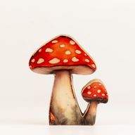 Plantes d'Intérieur en Bois - Mini Champignon Rouge