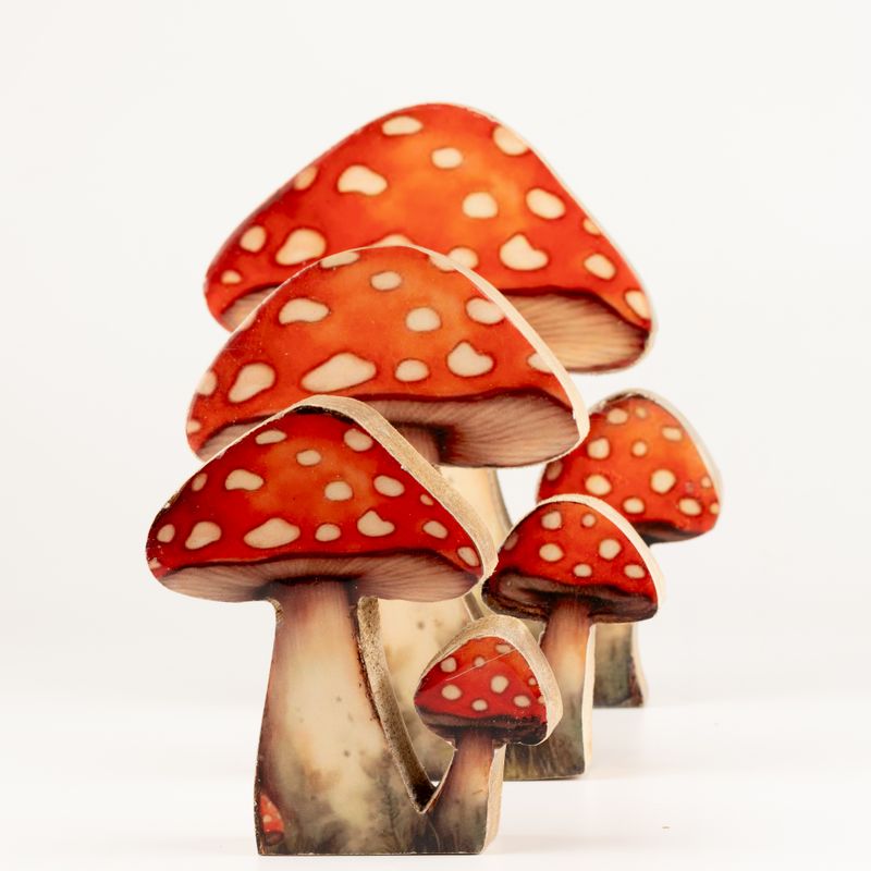 Plantes d'Intérieur en Bois – Grand Champignon Amanite Tue-Mouches