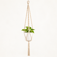 Suspension Macramé Simple pour Pot de Fleurs - Naturel