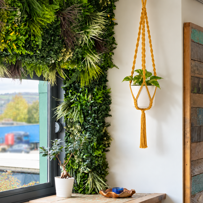 Suspension pour Plante en Macramé Simple - Moutarde